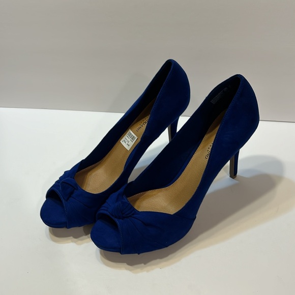 Christian Siriano for Payless Blue Faux Suede Heels Women’s 13 - Picture 2 of 4
